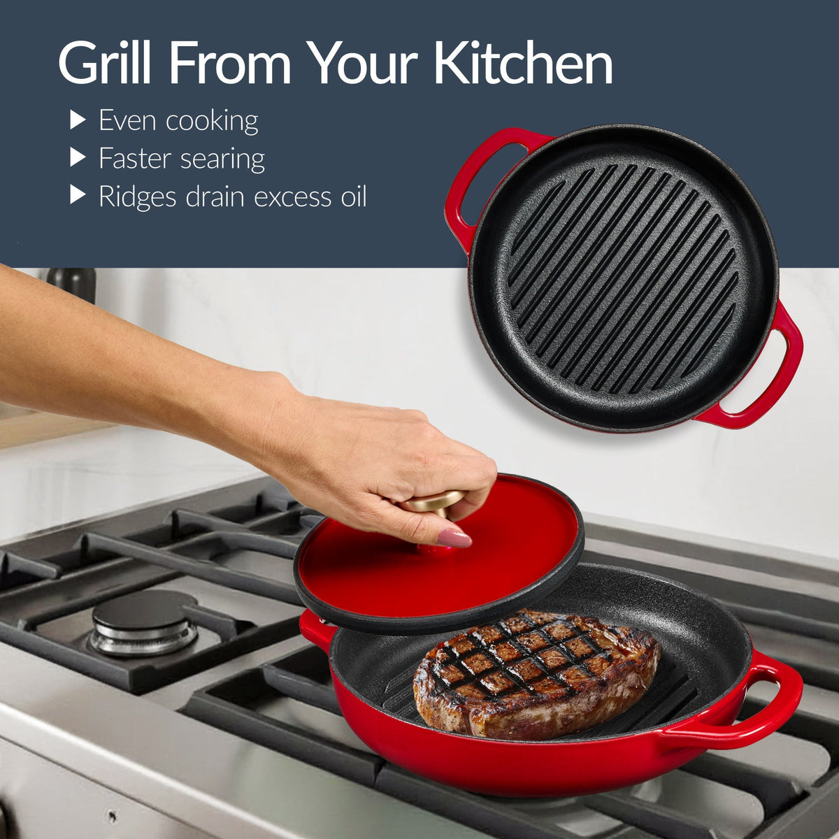 6-Piece Enameled Cast Iron Cookware Set
