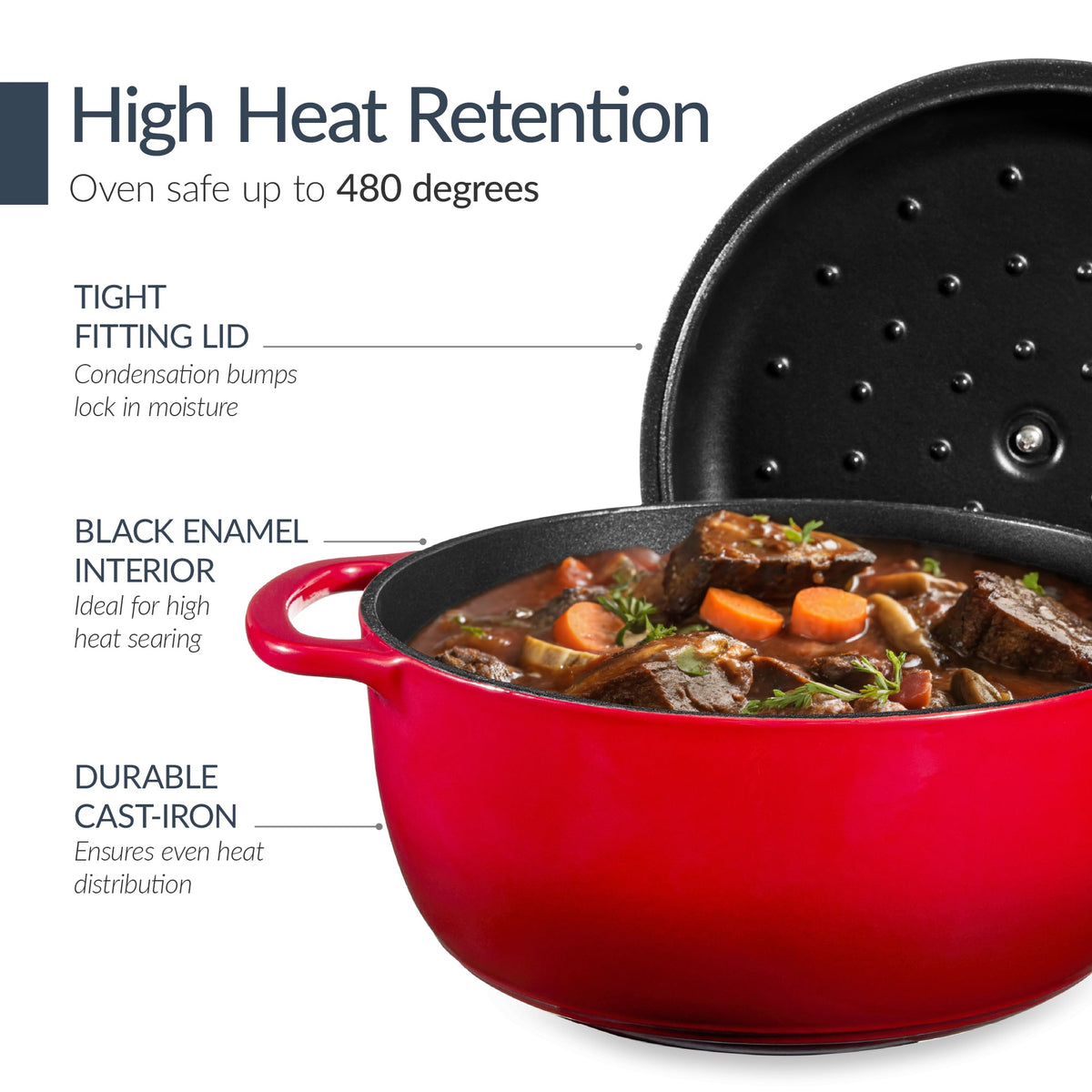 6-Piece Enameled Cast Iron Cookware Set