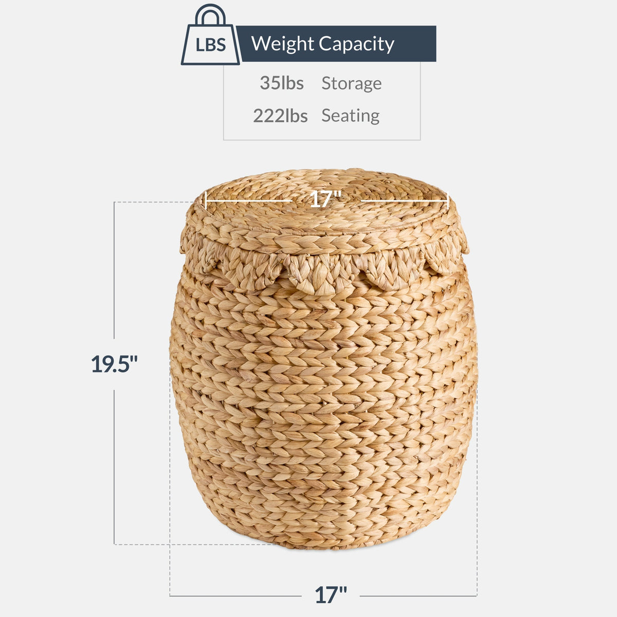 Scalloped Hyacinth Storage Tote Basket