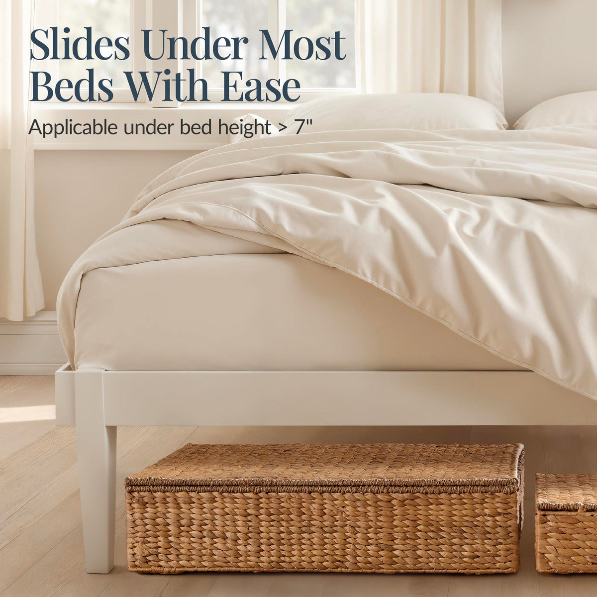 2 PC Water Hyacinth Nesting Underbed Storage Baskets