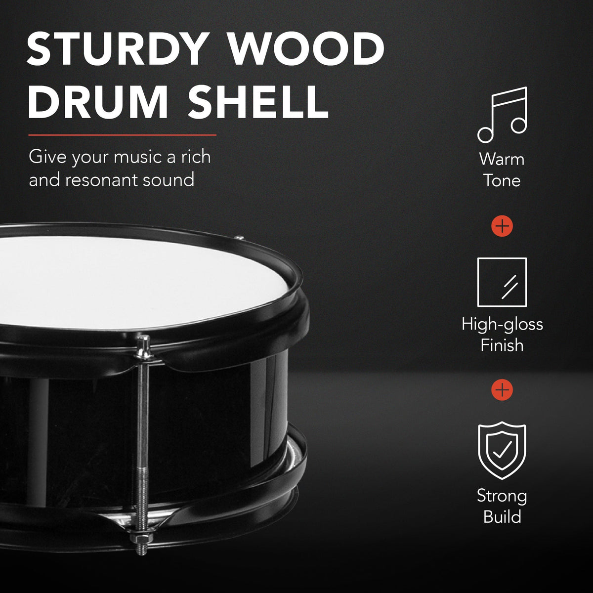 Kids Beginner 3-Piece Drum, Musical Instrument Set w/ Sticks, Stool, Pedal