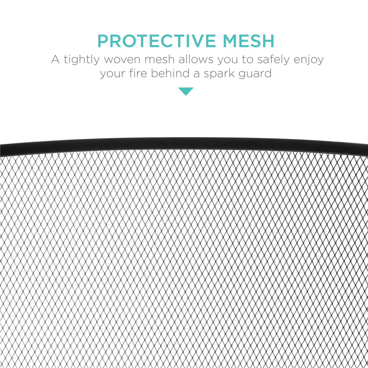 3-Panel Simple Steel Mesh Fireplace Screen w/ Worn Finish - 47.5x27.25in