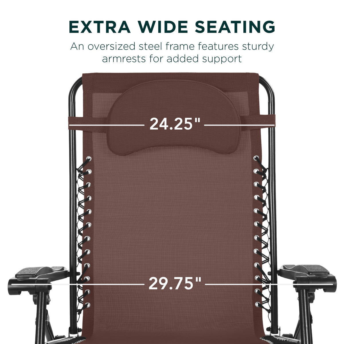 Oversized Reclining Zero Gravity Chair Lounger w/ Cup Holder, Pillow