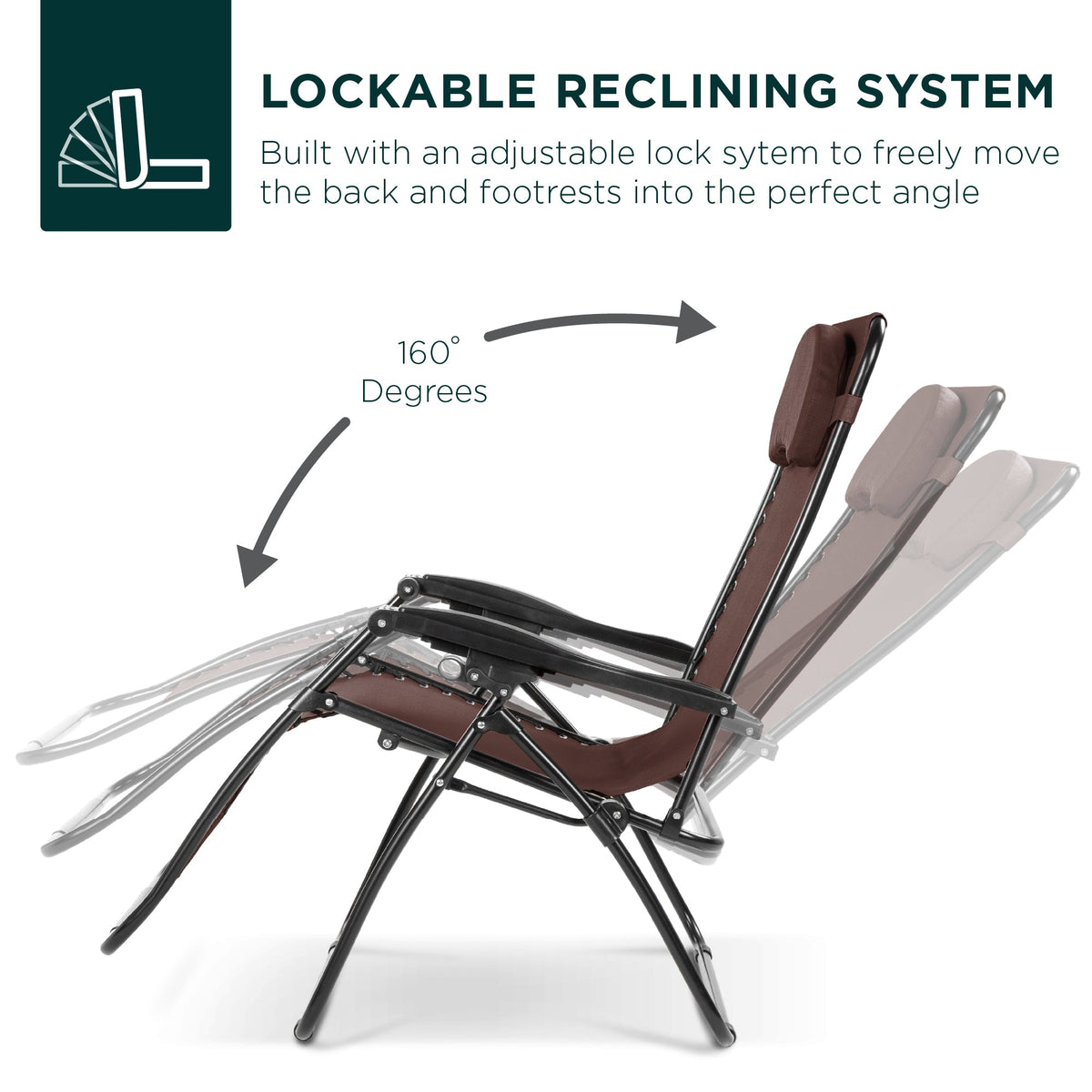 Oversized Reclining Zero Gravity Chair Lounger w/ Cup Holder, Pillow
