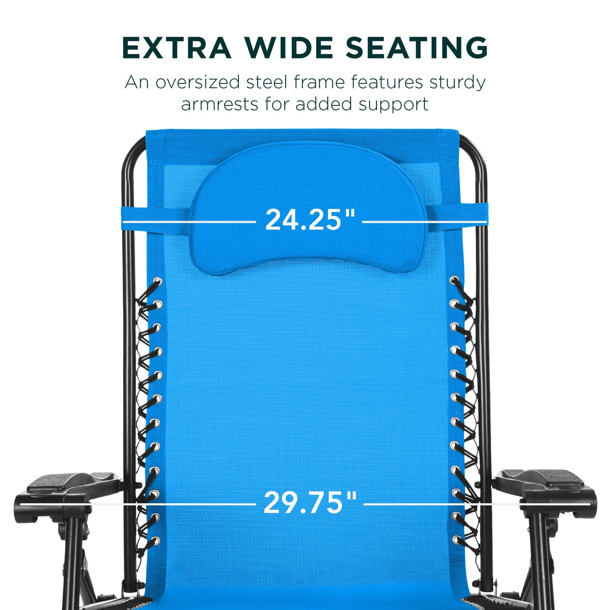 Oversized Reclining Zero Gravity Chair Lounger w/ Cup Holder, Pillow