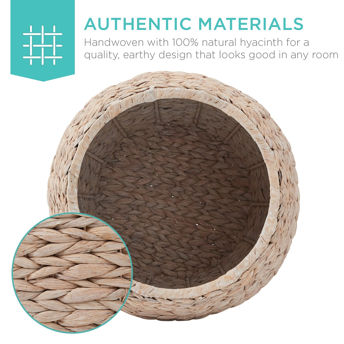 Multipurpose Hyacinth Storage Tote Basket