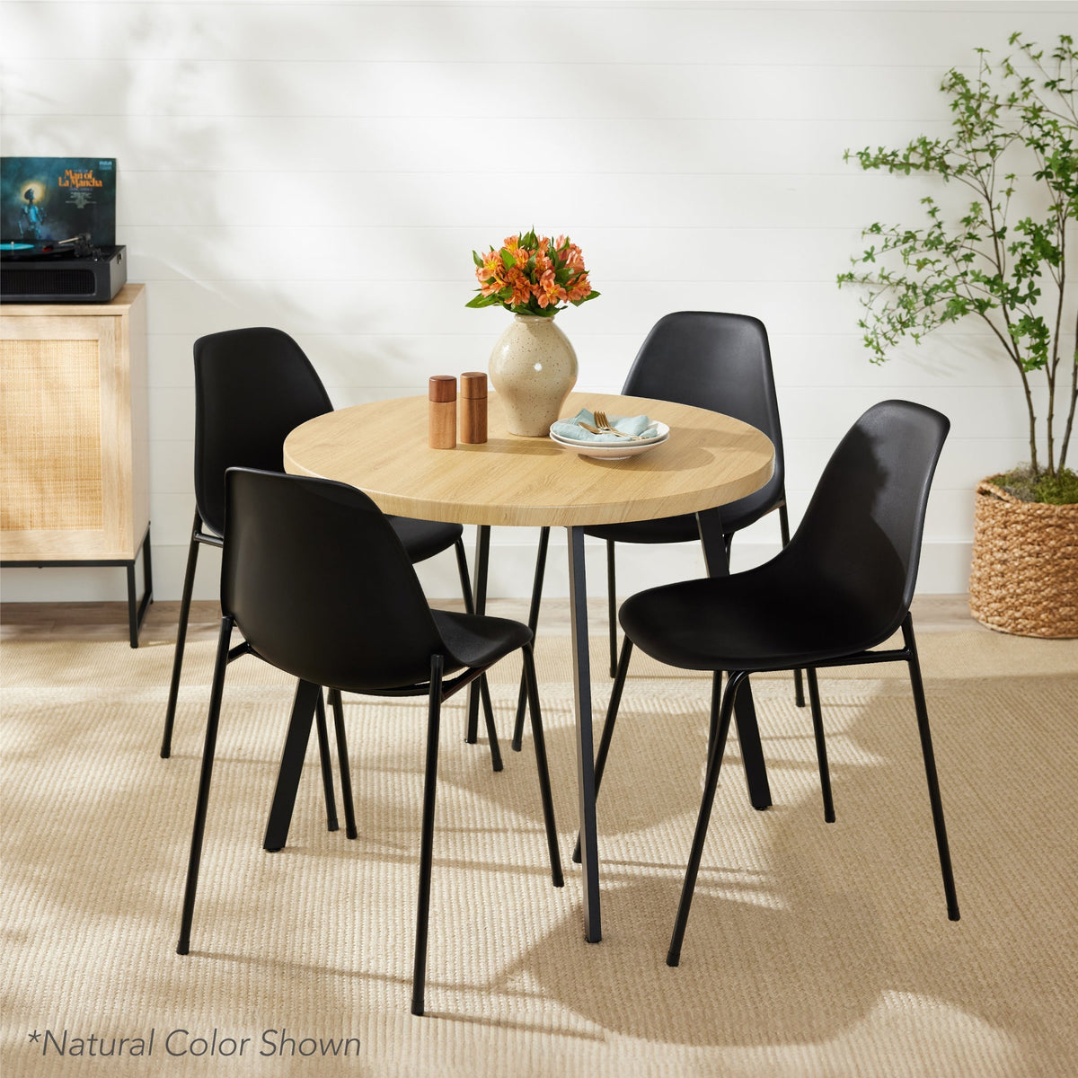 Round Dining Table w/Steel Legs