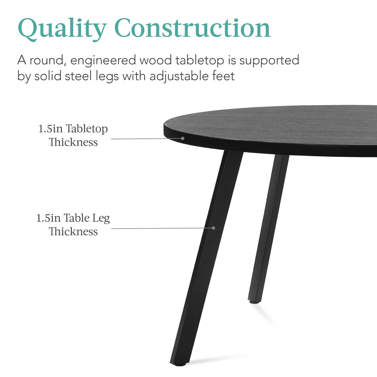 Round Dining Table w/Steel Legs