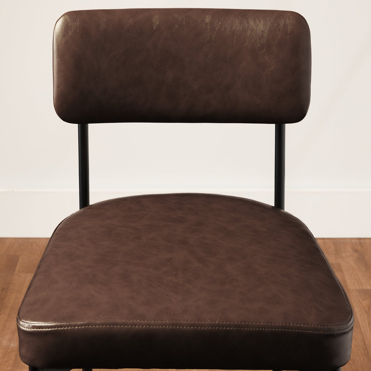 Set of 3 Armless Counter Height Bar Stools, Modern PU Faux Leather Stools