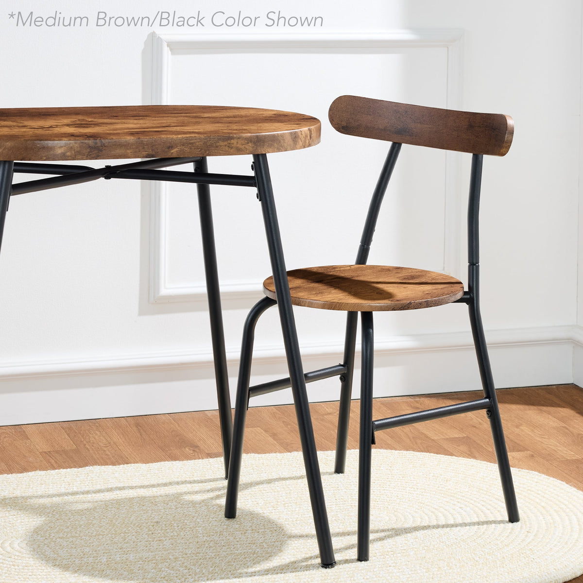 3-Piece Oval Dining Table Set, Small Kitchen Set w/ 2 Chairs