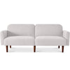 Curved Convertible Futon, Boucle Fabric Split-Back Sleeper Bed