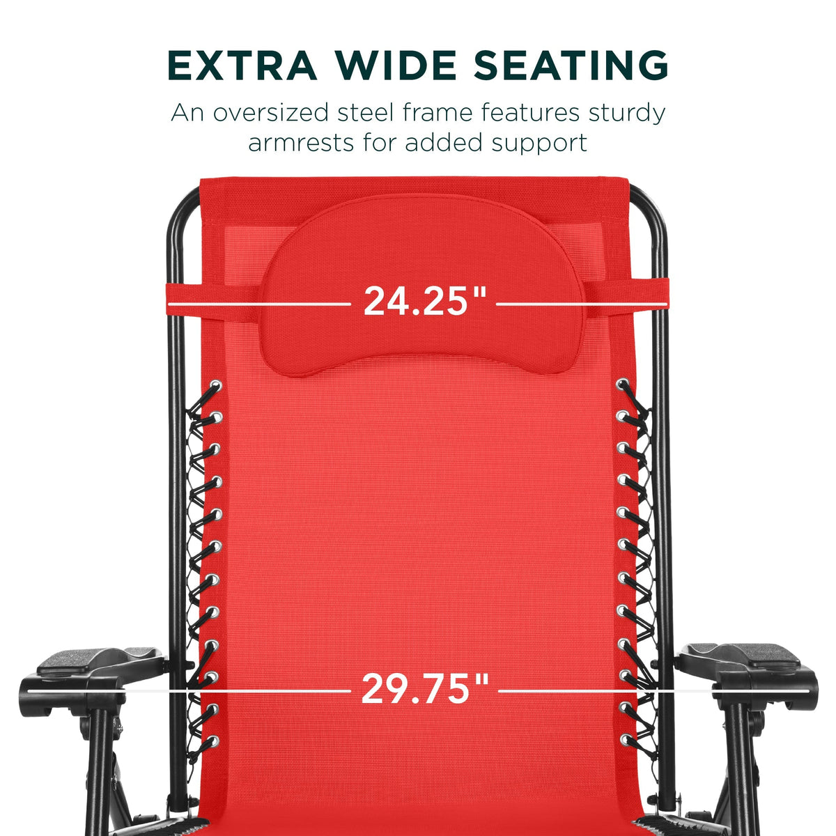 Oversized Reclining Zero Gravity Chair Lounger w/ Cup Holder, Pillow