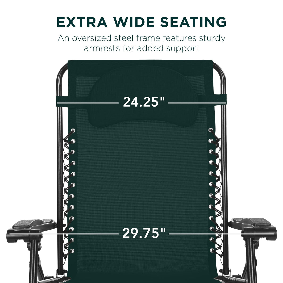 Oversized Reclining Zero Gravity Chair Lounger w/ Cup Holder, Pillow