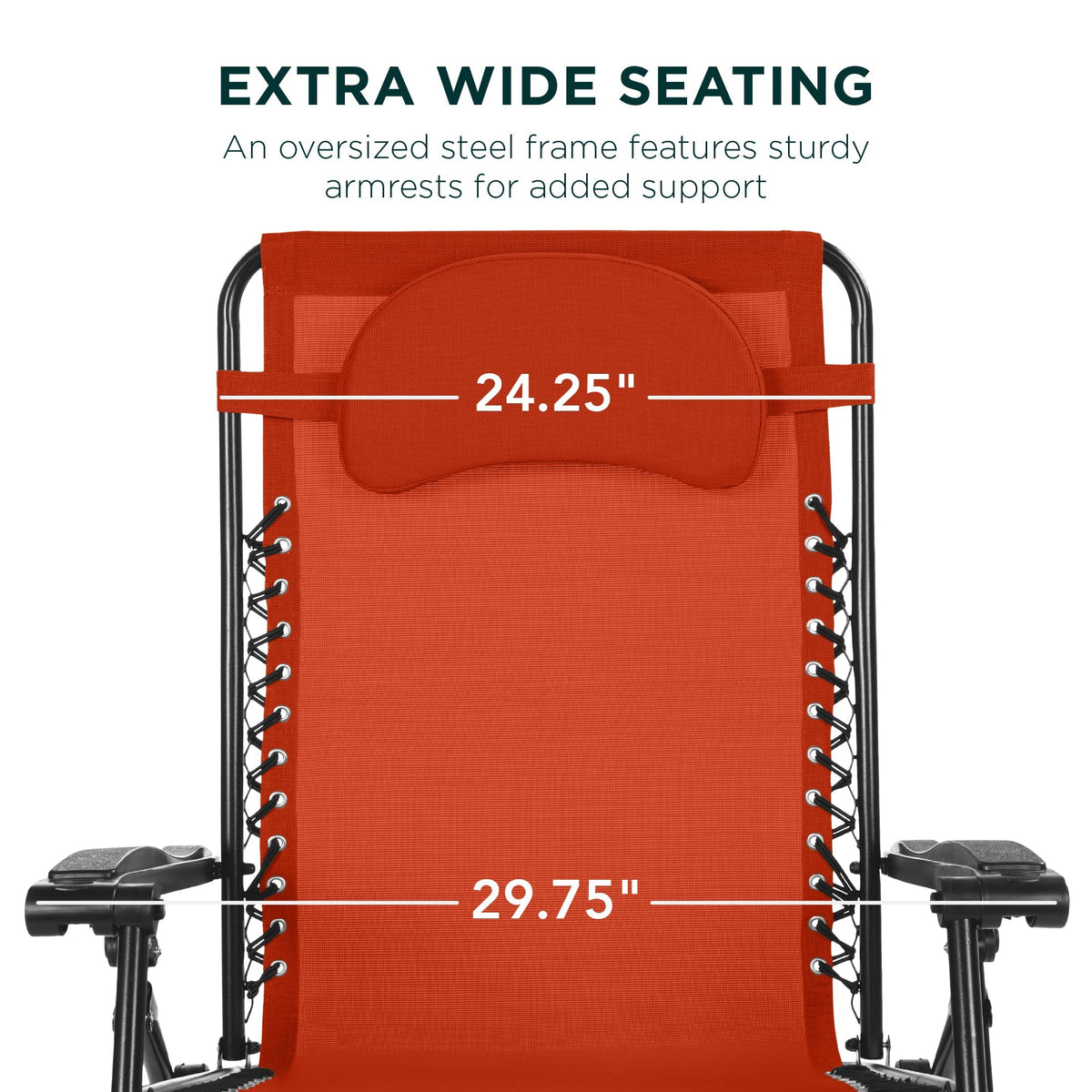 Oversized Reclining Zero Gravity Chair Lounger w/ Cup Holder, Pillow