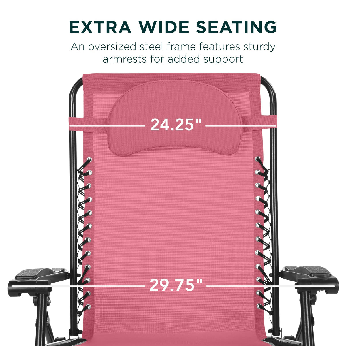 Oversized Reclining Zero Gravity Chair Lounger w/ Cup Holder, Pillow