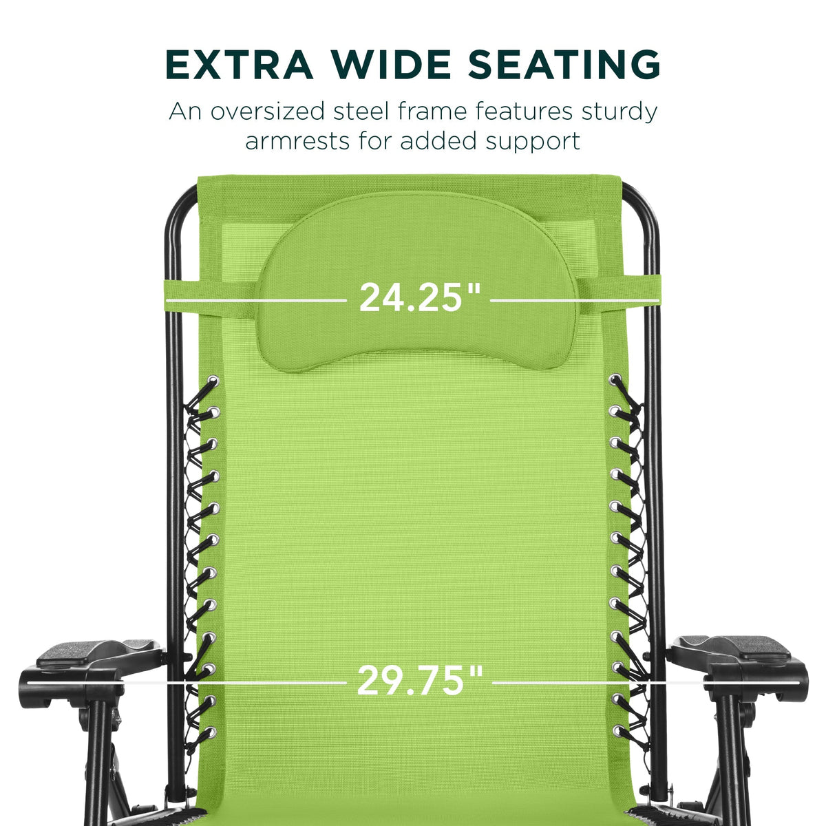 Oversized Reclining Zero Gravity Chair Lounger w/ Cup Holder, Pillow
