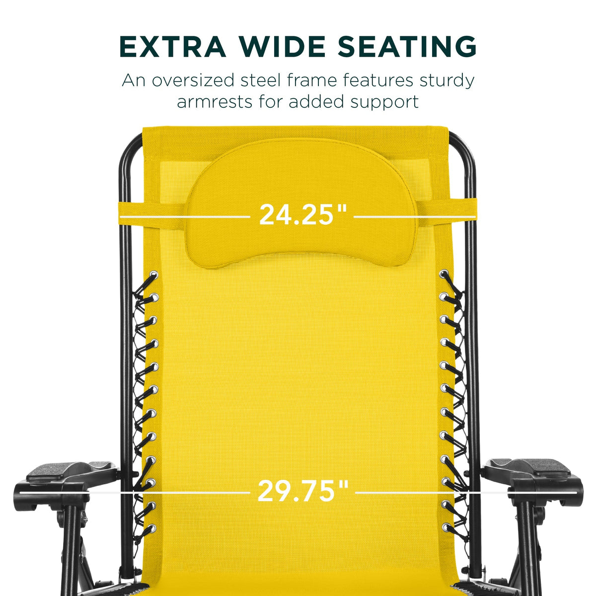 Oversized Reclining Zero Gravity Chair Lounger w/ Cup Holder, Pillow