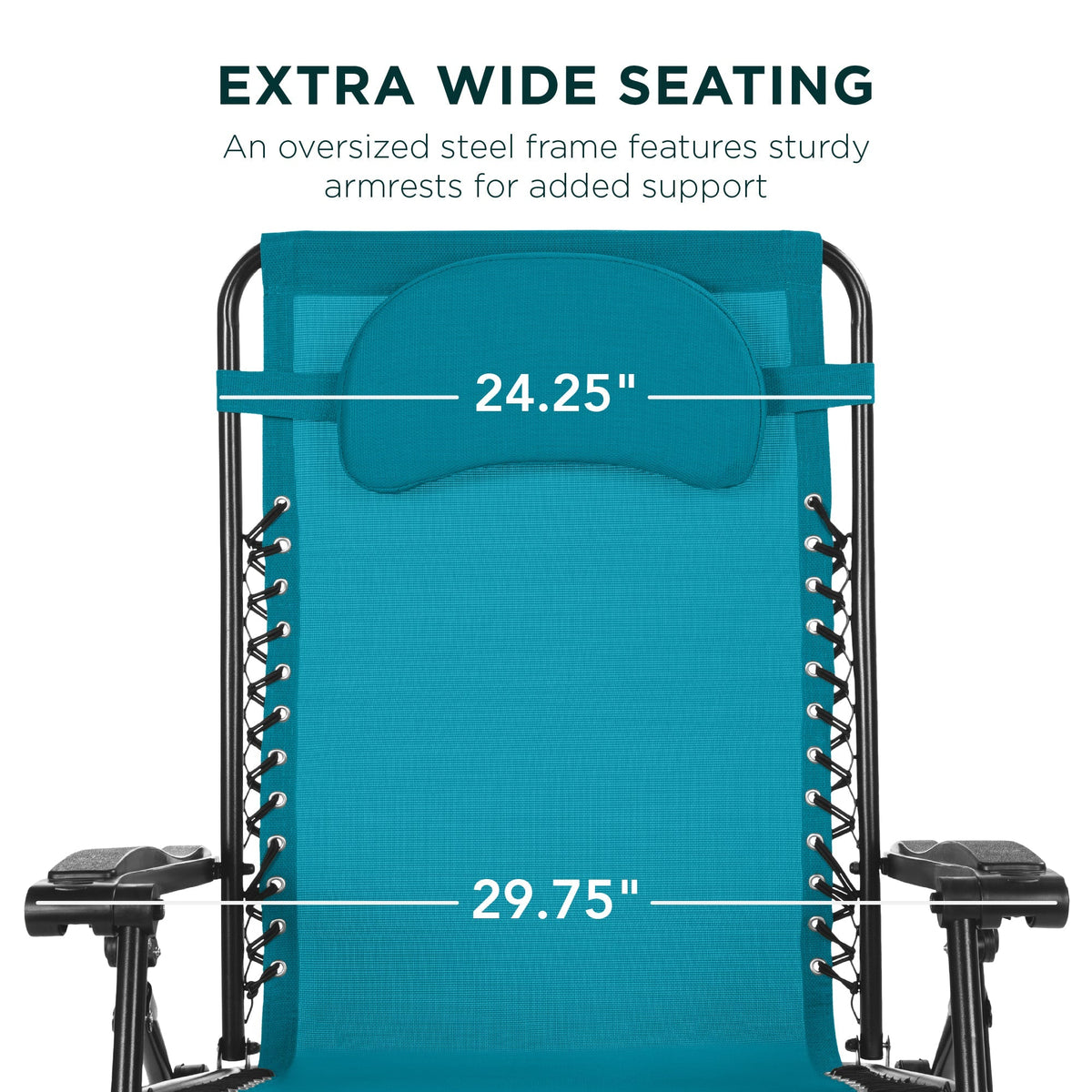 Oversized Reclining Zero Gravity Chair Lounger w/ Cup Holder, Pillow
