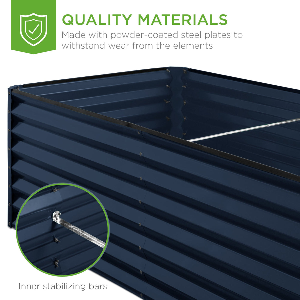 Outdoor Metal Raised Garden Bed for Vegetables, Flowers, Herbs - 6x3x2ft