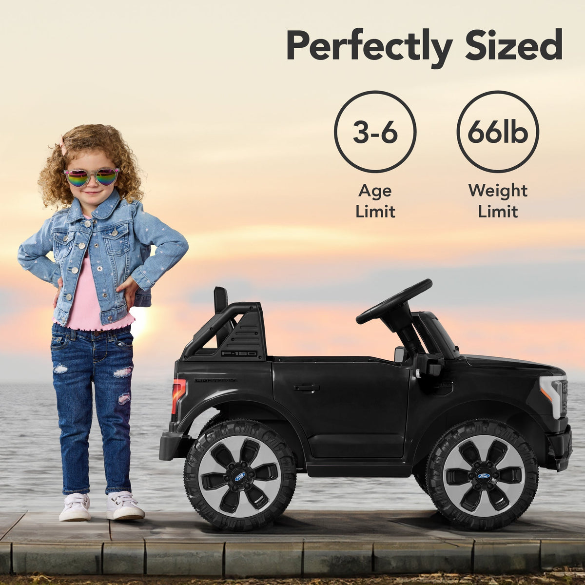 12V Kids Ride On Car Officially Licensed Ford Lightning w/ Remote, 2 Speeds