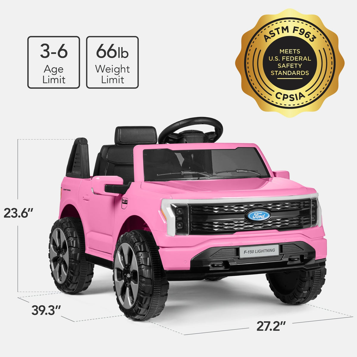 12V Kids Ride On Car Officially Licensed Ford Lightning w/ Remote, 2 Speeds