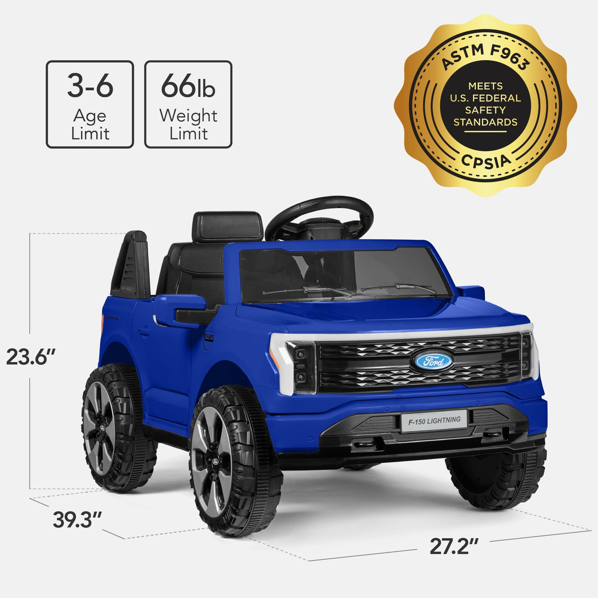 12V Kids Ride On Car Officially Licensed Ford Lightning w/ Remote, 2 Speeds