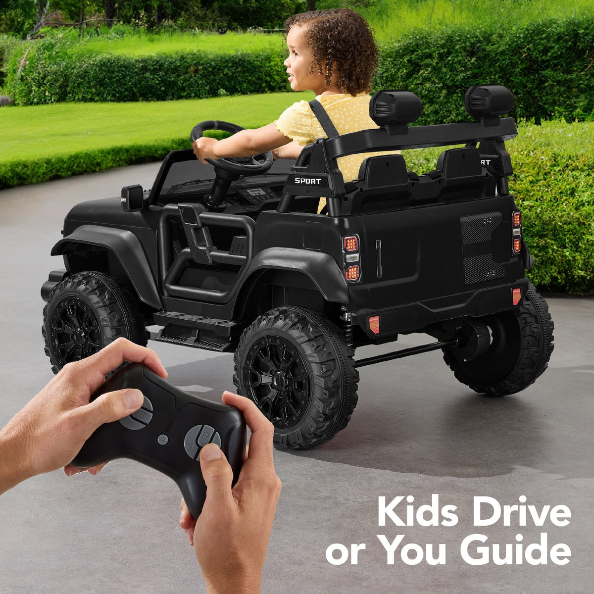 24V 2-Seater Electric Ride-On Car Truck w/ Parent Control, Bluetooth