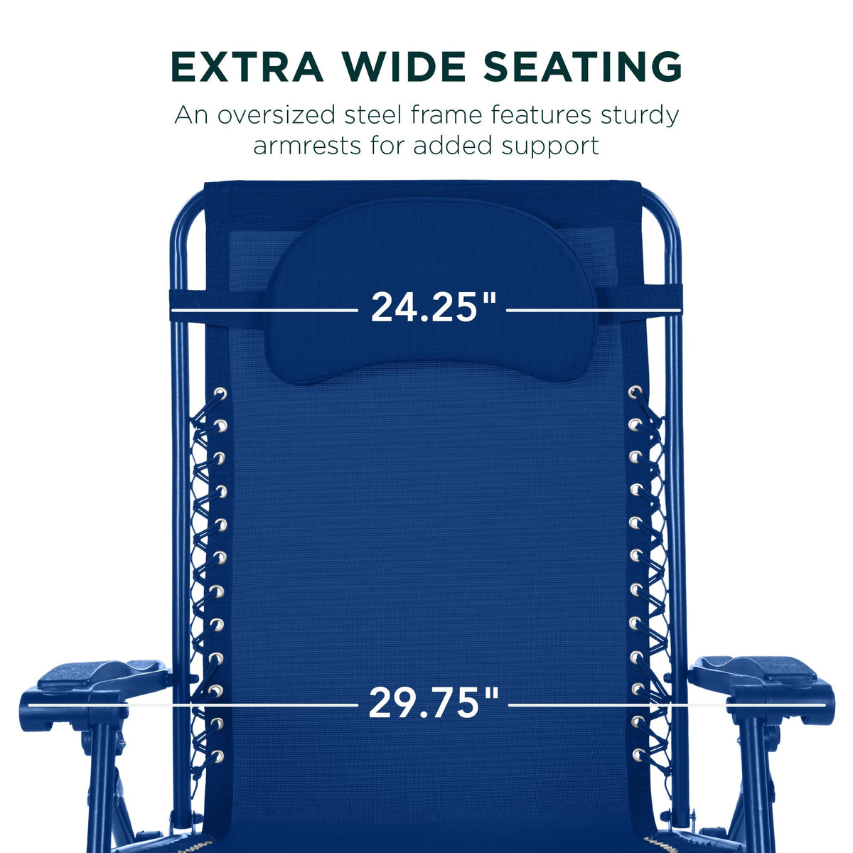 Oversized Reclining Zero Gravity Chair Lounger w/ Cup Holder, Pillow