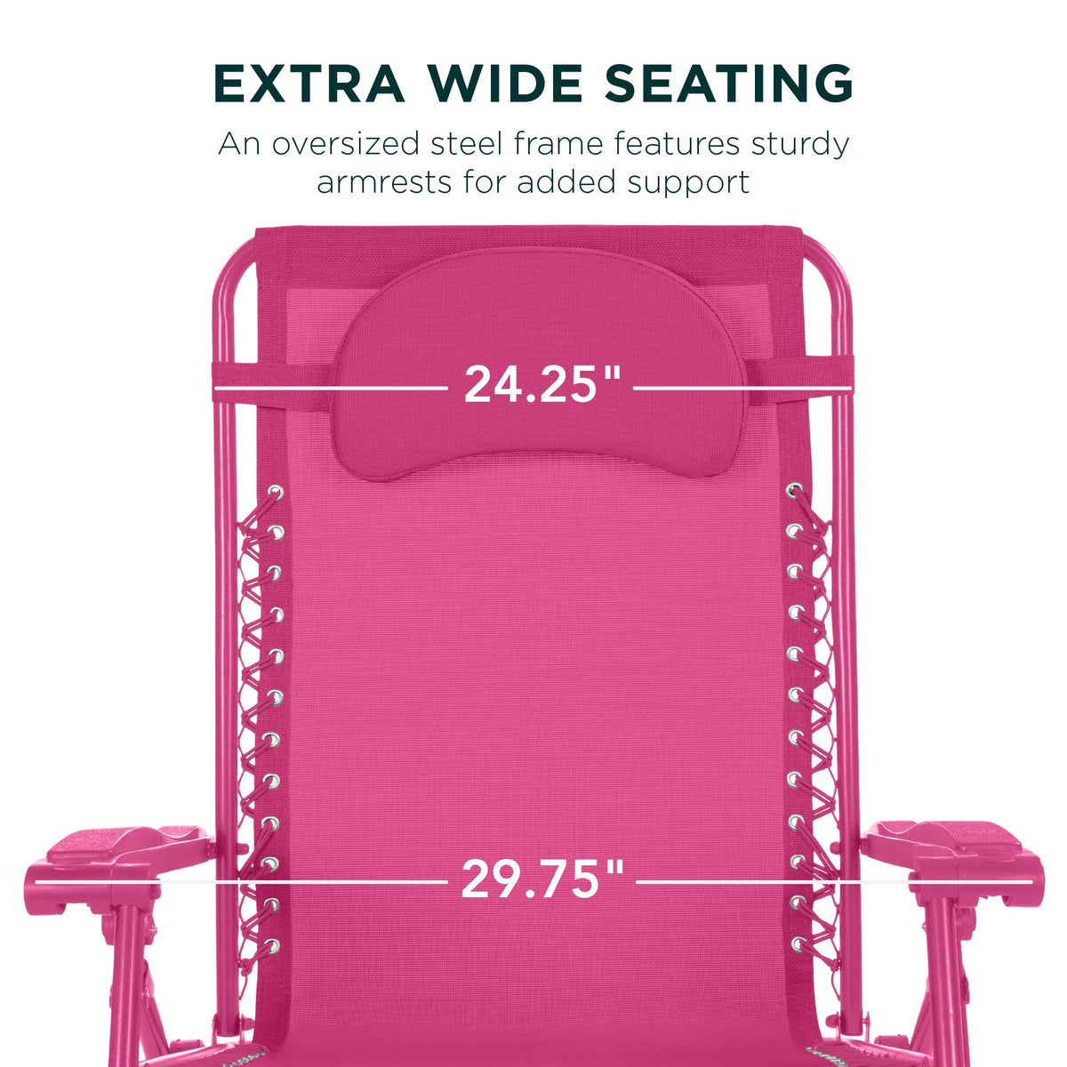Oversized Reclining Zero Gravity Chair Lounger w/ Cup Holder, Pillow