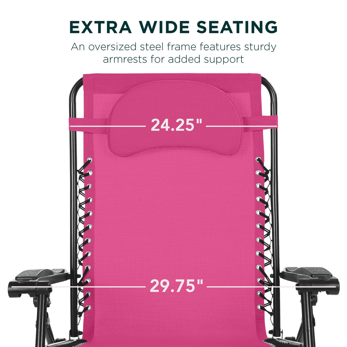 Oversized Reclining Zero Gravity Chair Lounger w/ Cup Holder, Pillow